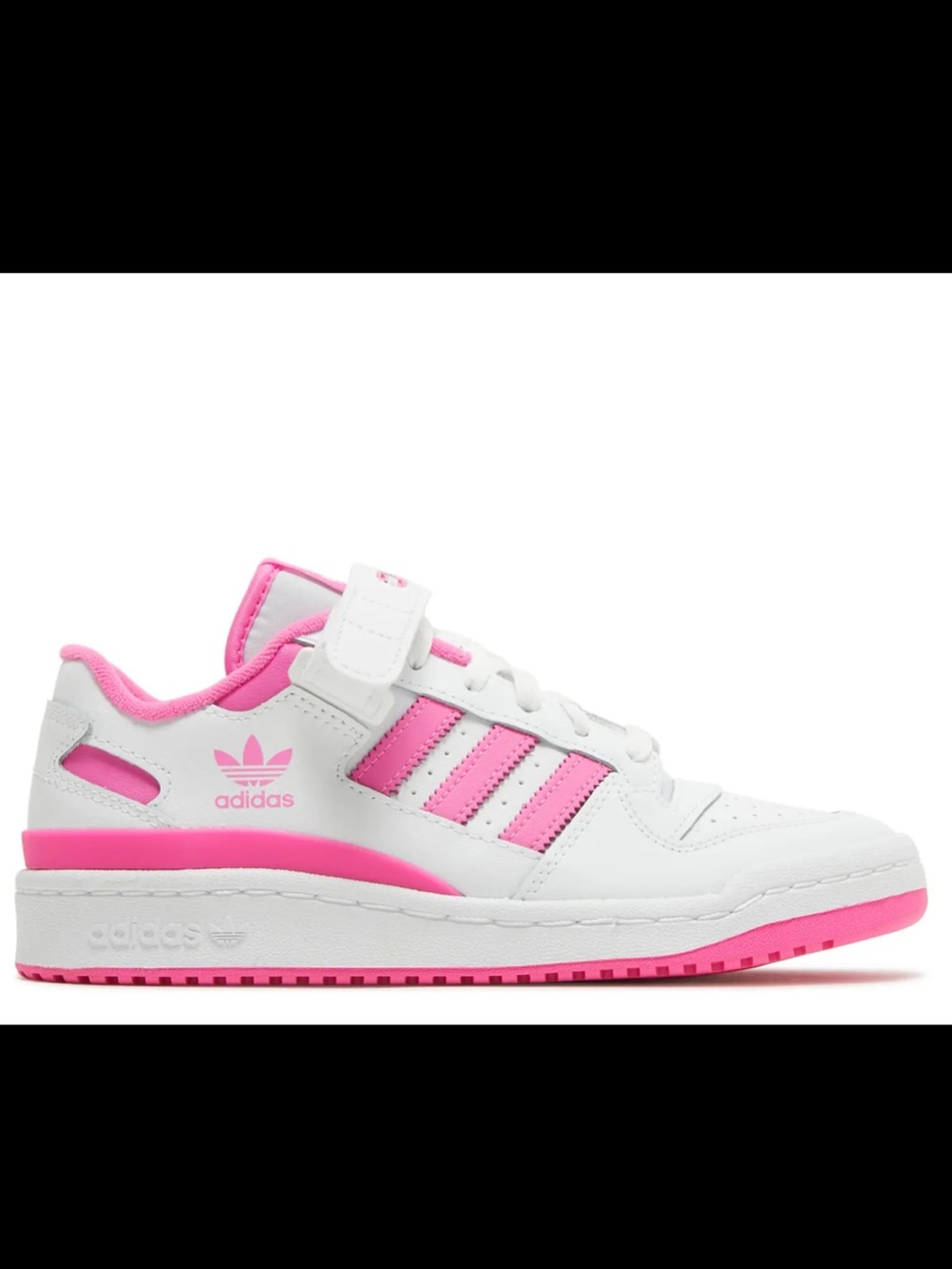 Forum Low ‘White Screaming Pink’, Kids size 5.5 (Women’s 7)